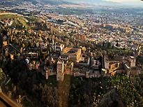Aerial view Alhambra and city of Granada