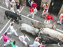 Bull run balcony Pamplona