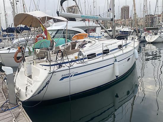 Moored sailboat