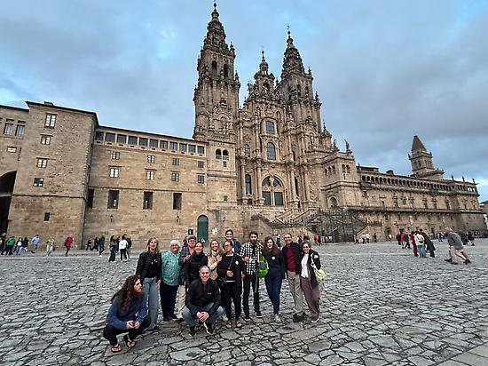 Pilgrims in front of the Cathedral