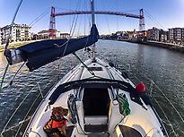 Sailing the estuary of Bilbao