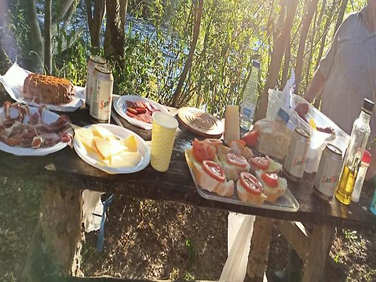 Delicious picnic by the river