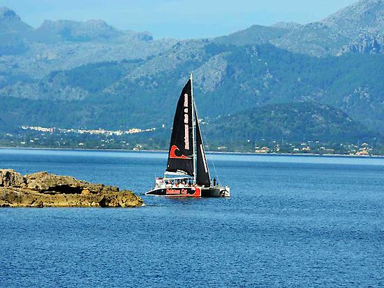 sailing on the catamaran
